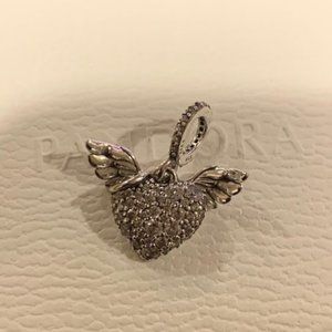 Pandora Pavé Heart and Angel Wings